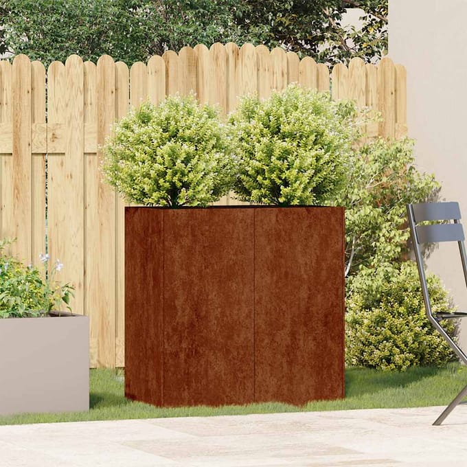 vidaXL - Plantenbak - roestig - 80x40x80 - cm - weervast - staal