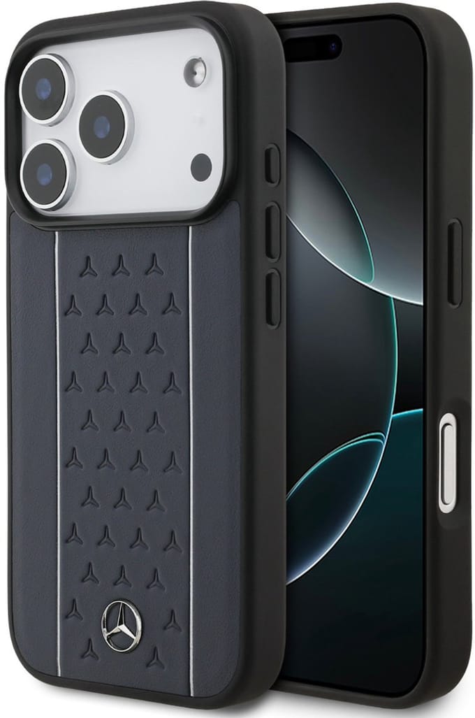 Mercedes-Benz Back Cover - iPhone 17 Pro - Genuine Leather - Magsafe - Navy