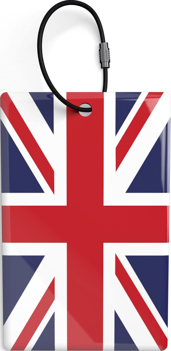 Slimme Kofferlabel (x2) - Engelse vlag - Unieke QR code - Epoxy - Track en Trace - Tag - NoLongerLost - Veilig
