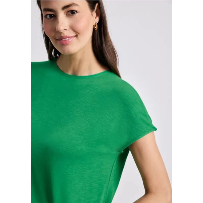 Shirt met korte mouwen en boothals