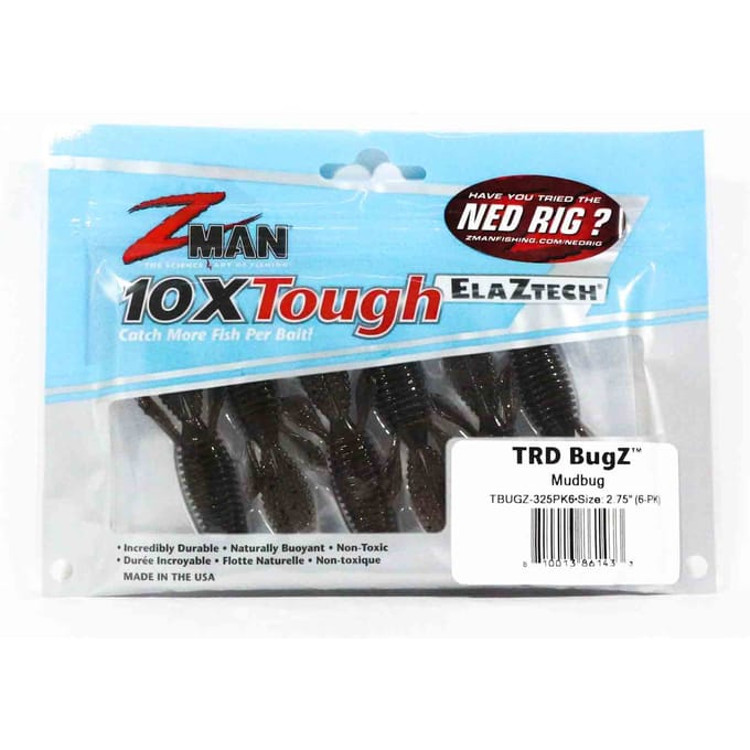 Leurre souple Zman TRD Bugz 2,75 pouces 6 par paquet Mudbug (1433)