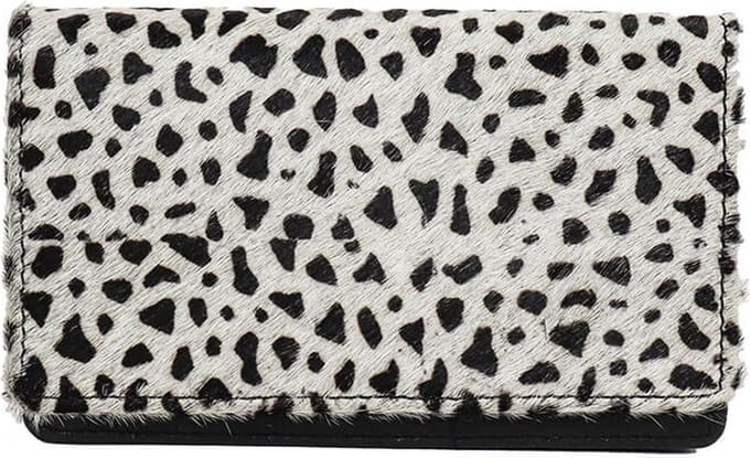 Bear Design Animal Leren Overslagportemonnee - Black Dot
