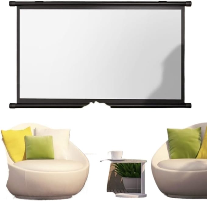 Projectiescherm - Beamer Scherm - Thuisbioscoop - Handmatig Neerklapbaar - 72 Inch - Zwart