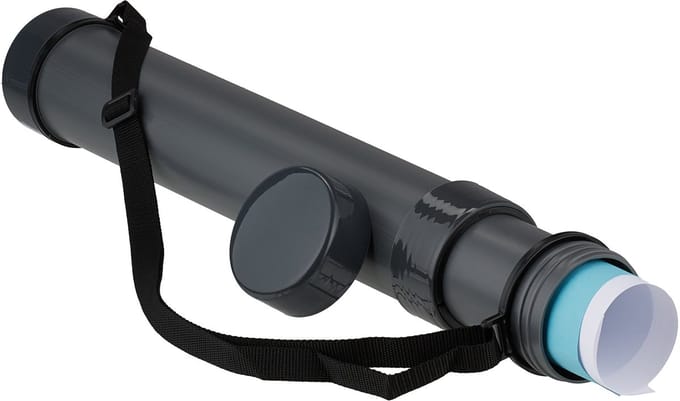 Tekenkoker - 51-85 cm - Ø 9 cm - uitschuifbaar - grijs
