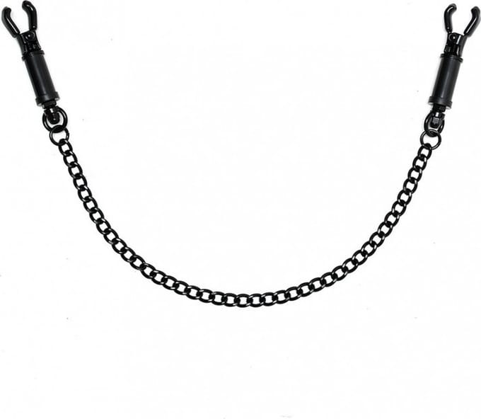 Bondage Play tepelklemmen met zwarte ketting