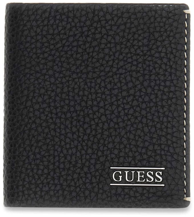 GUESS Leren portemonnee Boston Bifold Wallet Black zwart