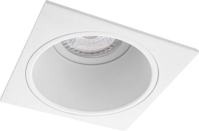 Spot Armatuur GU10 - Inbouw Vierkant - Mat Wit - Aluminium - Verdiept - 90mm