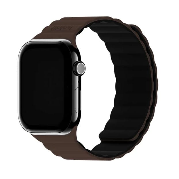 Holdit Siliconen bandje magneet voor de Apple Watch | 38/40/41/42 mm - Chocolate / Black