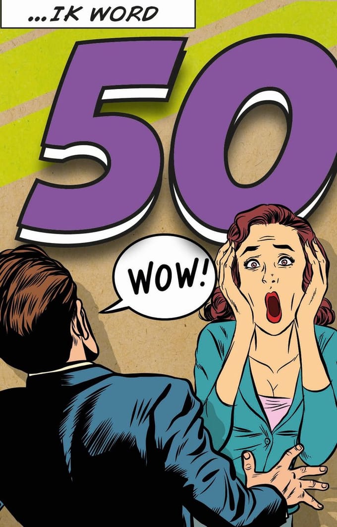 50 Jaar - Sarah - Abraham - 6 Dubbele Uitnodigingen Met Envelop – Uitnodigingen