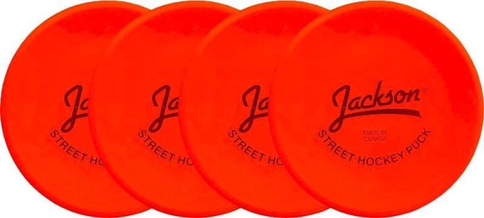 Jackson Set van 4 Hockey Pucks Indoor - Effen Grond - Oranje