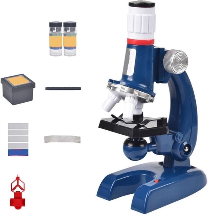 Educatieve Microscoop - Vergrootglas Instrument - Wetenschappelijk Onderzoek - 1200x Vergroting - 11.5 x 7.5 cm - Package A