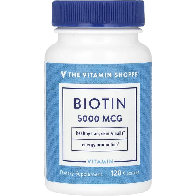 The Vitamin Shoppe, Biotine, 5 000 mcg, 120 capsules