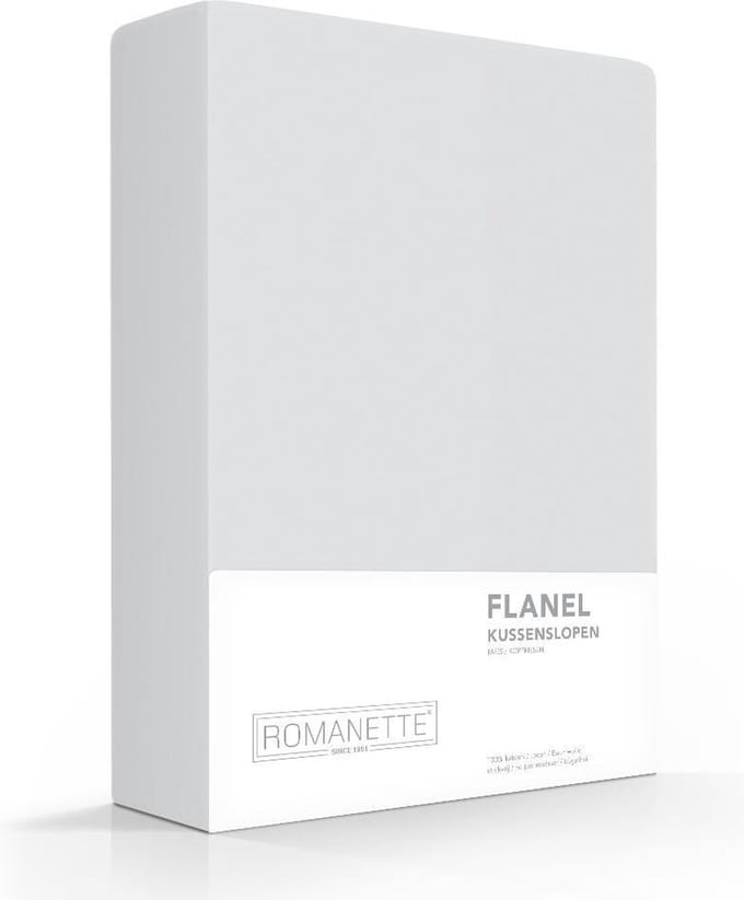 Romanette Flanel silver Flanel kussensloop, 100 % katoen Kussensloop 65x65
