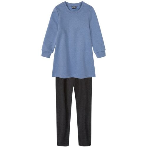 LUPILU Meisjes jurk met legging (Blauw/zwart, 98/104)