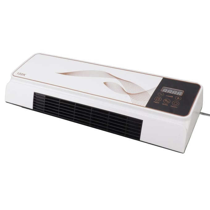 Elektrische Ventilatorverwarming ABS PP Wandmontage Mini Verwarming Natuurlijke Wind Machine met Afstandsbediening voor white