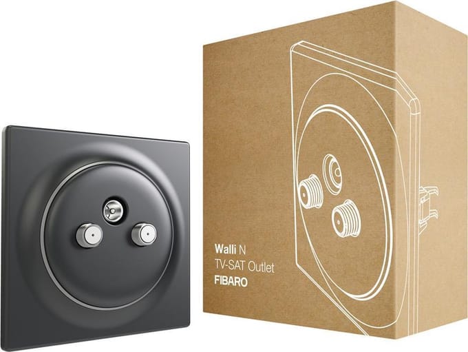 FIBARO Walli N TV-SAT Outlet - Antraciet - Klassiek basiselement