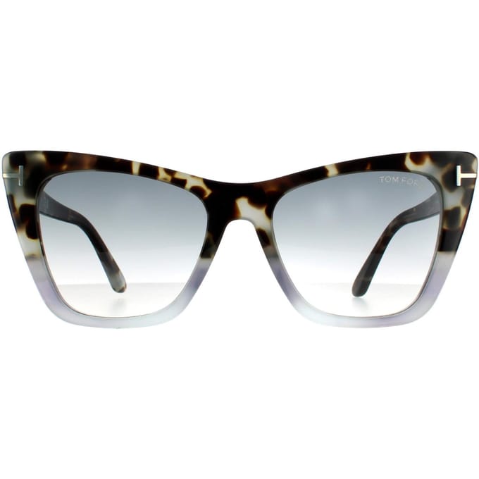 Tom Ford zonnebril Poppy FT0846 55B Gekleurde Havana Gray Gradiënt