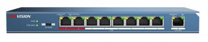 Hikvision DS-3E0109P-E – 9-Poorts 100 Mbps Onbeheerde PoE Switch​