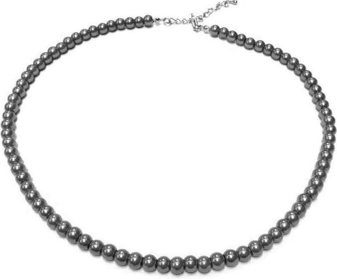 Fako Bijoux® - Parelketting - 6mm - Mini - Grijs