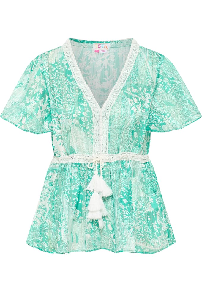 IZIA Blouse Dames Groen Wit