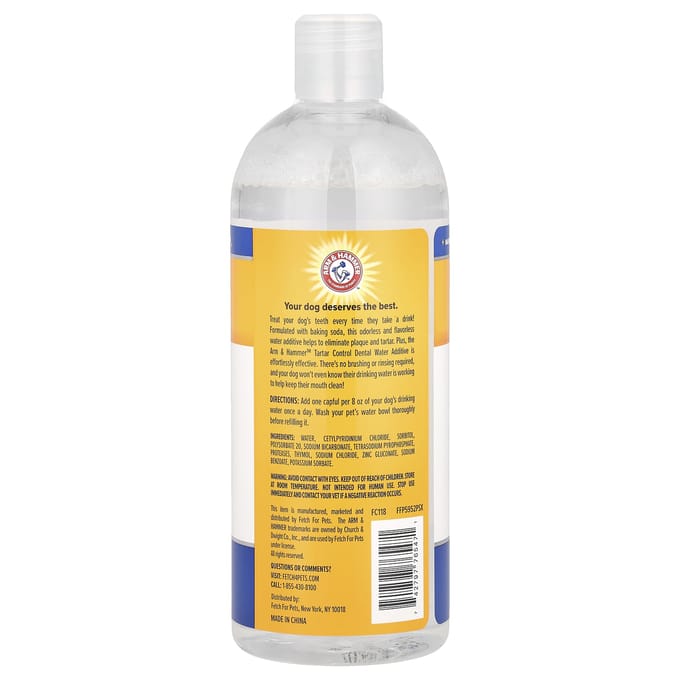 Arm & Hammer, Tandsteencontrole, Hond, Geurloos, 16 fl oz (473 ml) white