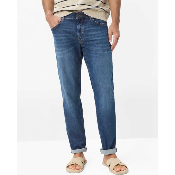 Brax Heren Jeans  Style CADIZ, denim blauw regular, maat 33/34