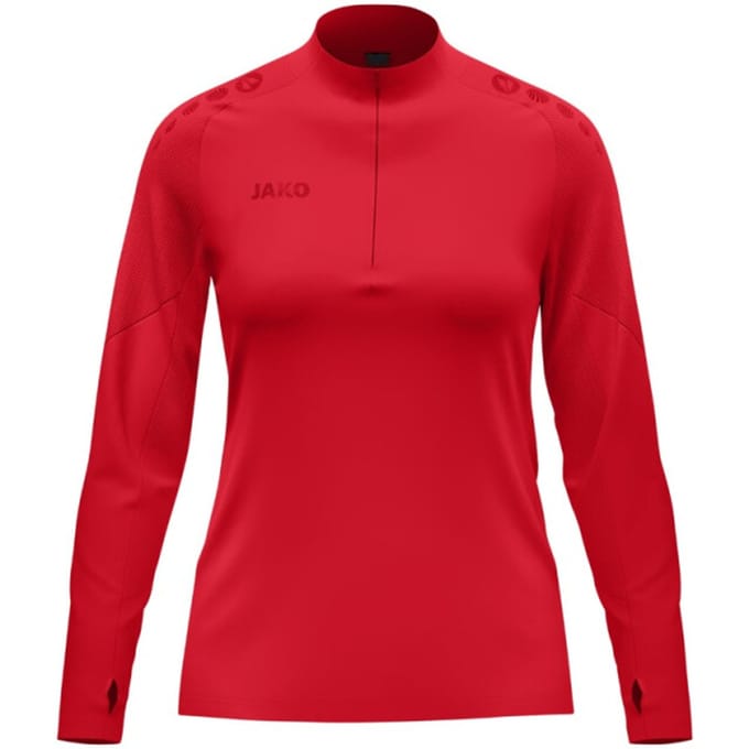 Jako Light Flow Ziptop Dames - Rood | Maat: M