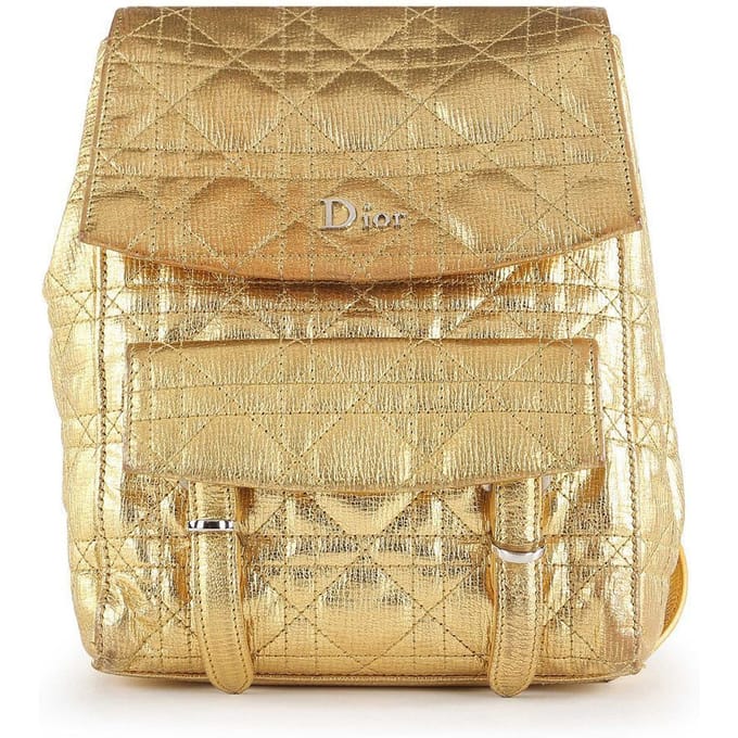 Dior Stardust Gouden Leren Cannage Rugzak