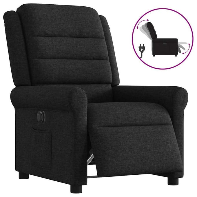 vidaXL - Fauteuil - verstelbaar - elektrisch - stof - zwart