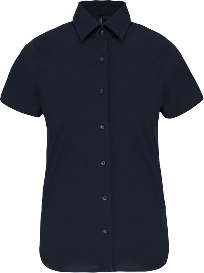 Kariban Dames stretch blouse korte mouwen K532 - Navy - XL