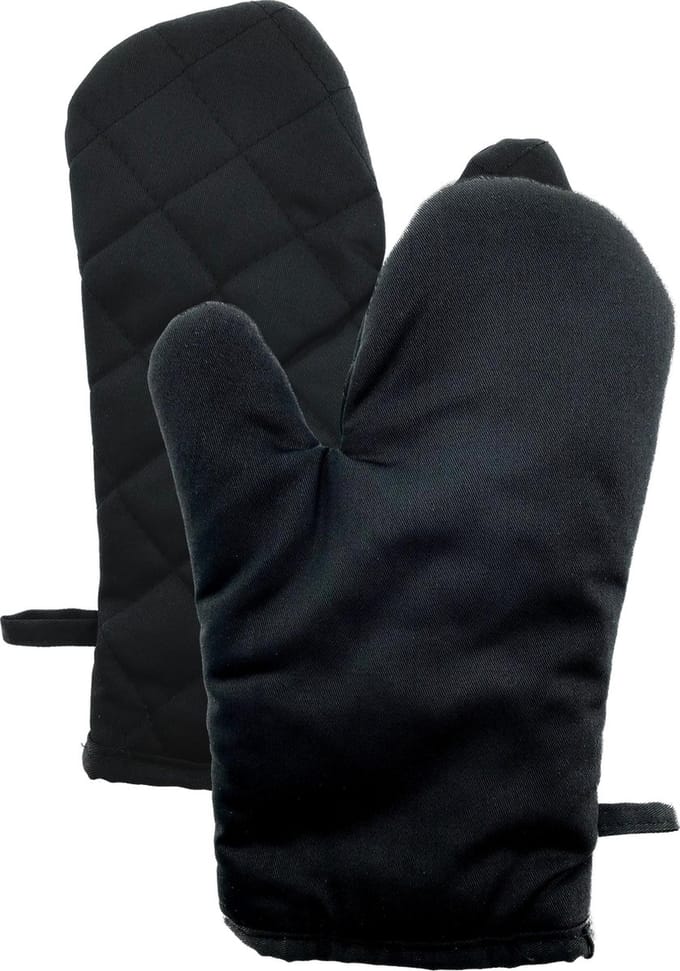 Ovenwant - Ovenhandschoen - Extra dik - 27 x 18 cm - Zwart - 2 stuks
