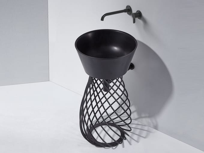 Mawialux Solid Surface staande wasbak - Mat Zwart