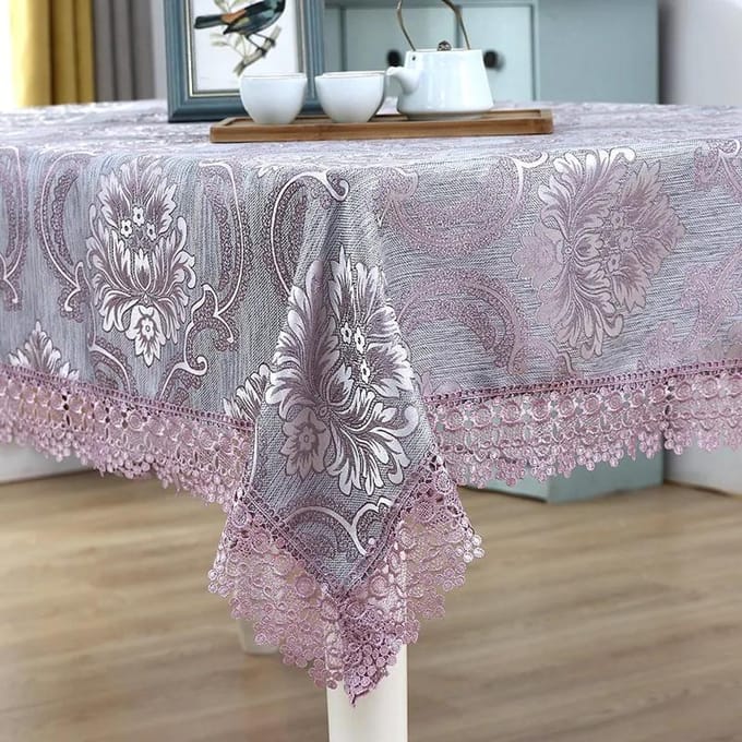 Tafelkleed Jacquard Europees Stijl Tafelkleed Rechthoekig Tafel Thee Tafelkleed Multifunctioneel Handdoek Tafelmat 100*150cm paars