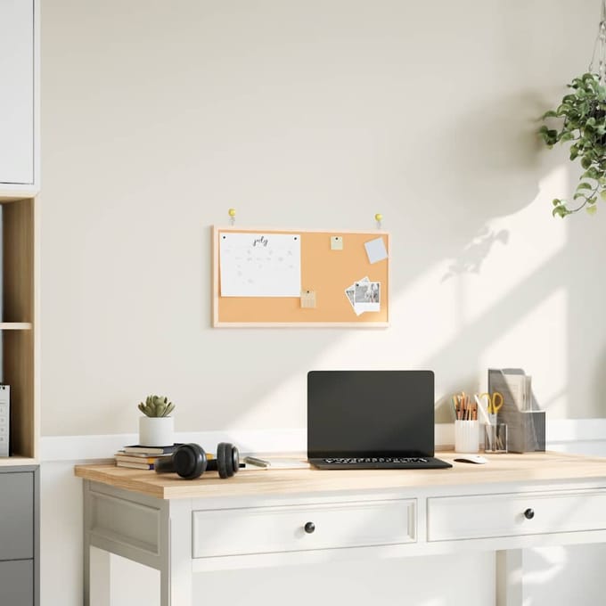 vidaXL - Kurkbord - met - massief - grenenhouten - frame - 60x30 - cm