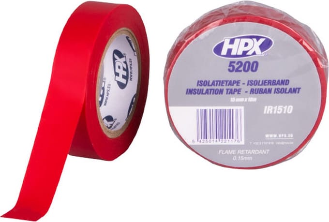 PVC isolatietape - rood 15mm x 10m