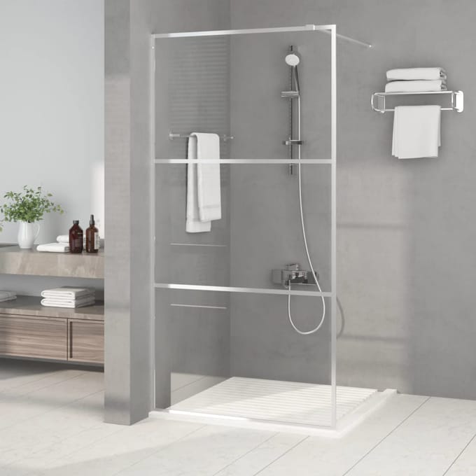 vidaXL - Inloopdouchewand - 100x195 - cm - transparant - ESG-glas - zilverkleurig