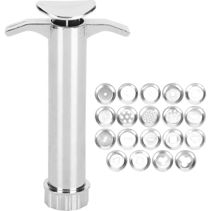 Klei Knijper Aluminiumlegering DIY Klei Modder Extruder Knijper Beeldhouwgereedschap met Puntige Vormpjes white