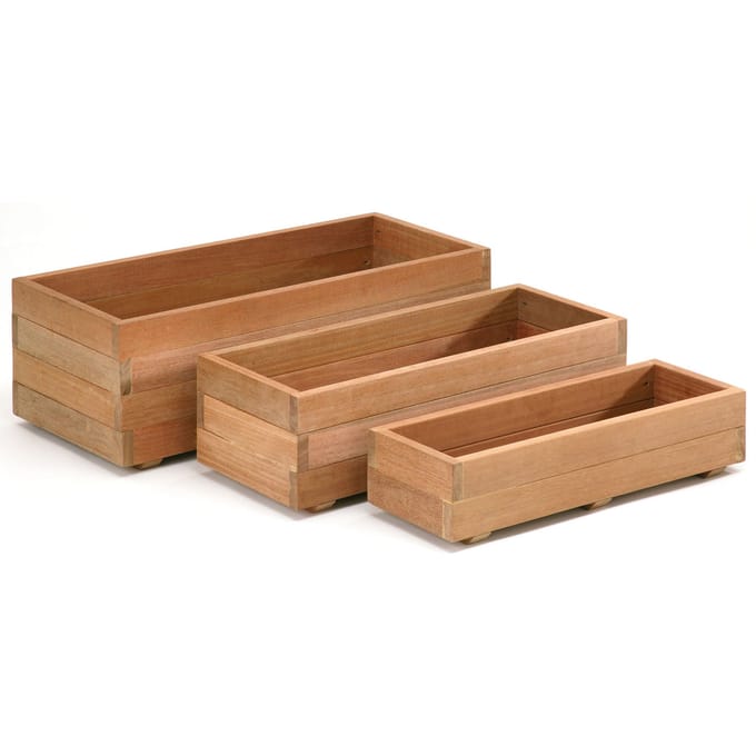 Intergard Bloembak plantenbak rechthoek hardhout bangkirai 70cm