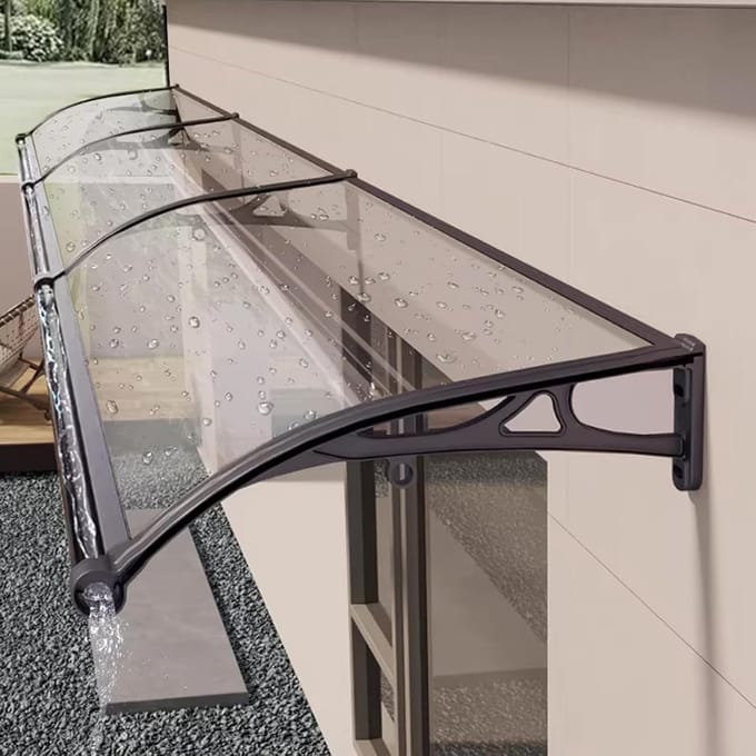 Raam Luifel - Deur Afdak - Regen Bescherming - Sterk Polycarbonaat - 60x60cm - Transparant