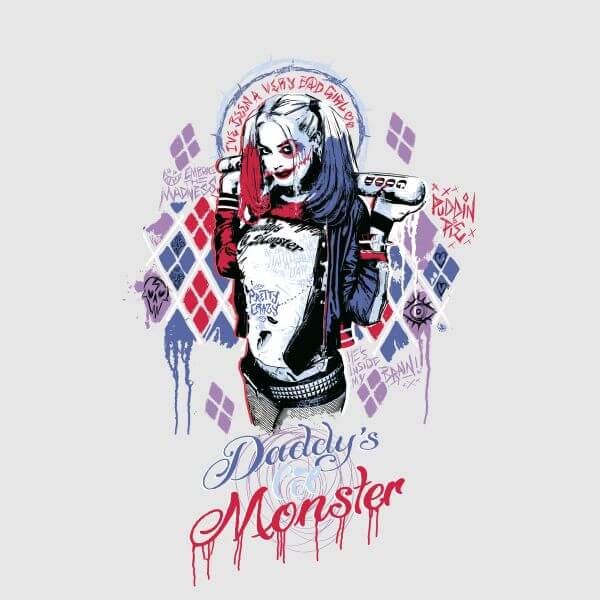 DC Comics Suicide Squad Daddy's Lil Monster Dames T-shirt - Grijs - S