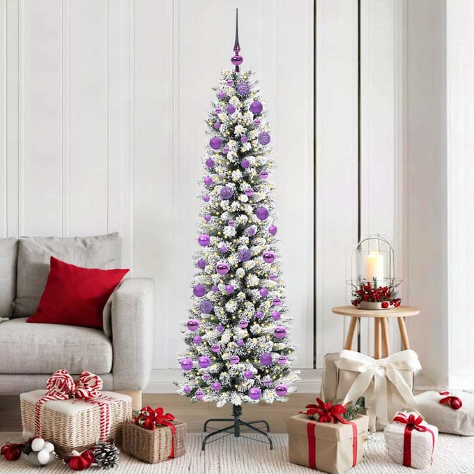 vidaXL - Kunstkerstboom - Wit - 180 - cm - PVC - en - Metaal - en - Plastic