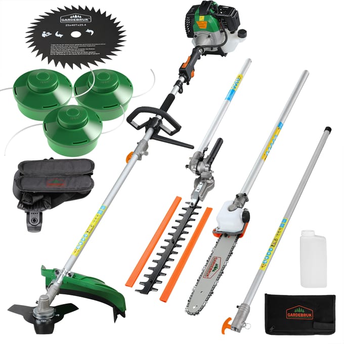 Gardebruk® 5-in-1 Multitool - Benzine Bosmaaier 52cc 100 cm Verlengstuk - Groen
