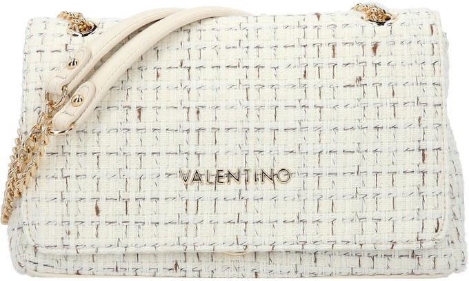 VALENTINO schoudertas Tweed Flap Bag Off Wh / Multi crème