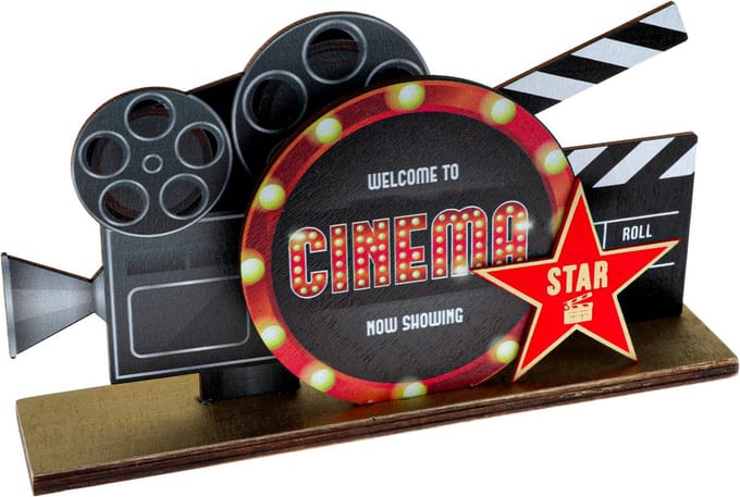SANTEX - Hollywood houten middelpunt 20 x 13 cm