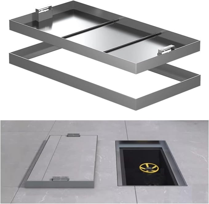 Putdeksel RVS - Inspectiedeksel Frame - Verbergen Toegang - Onzichtbaar Ontwerp - 50x30cm - Zilver