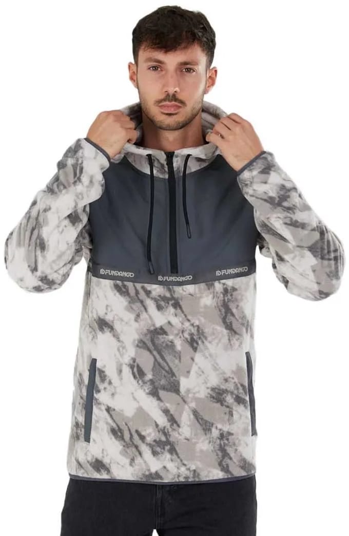 Fundango Exodus Hybrid Fleece Met Kap Grijs S Man