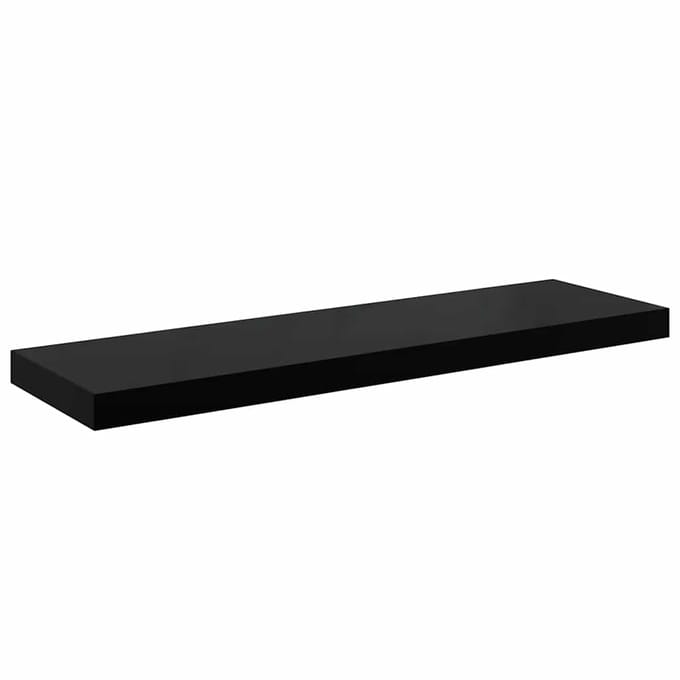 vidaXL - Wandschap - zwevend - 80x23,5x3,8 - cm - MDF - hoogglans - zwart