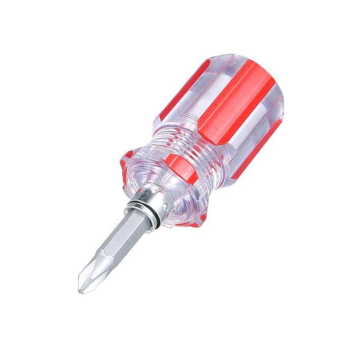 Mini tournevis manuel transparent à double usage Phillips et tournevis plats courts white