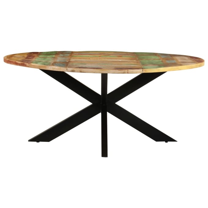 vidaXL - Eettafel - rond - 175x75 - cm - massief - gerecycled - hout
