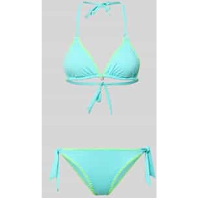 Bikini-set met stitchings en vetersluiting